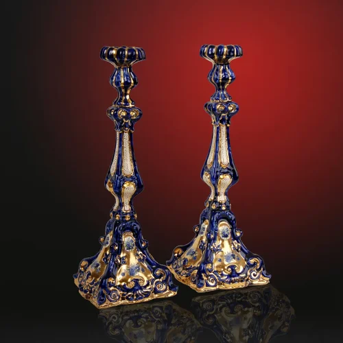 Candlesticks in Blue
