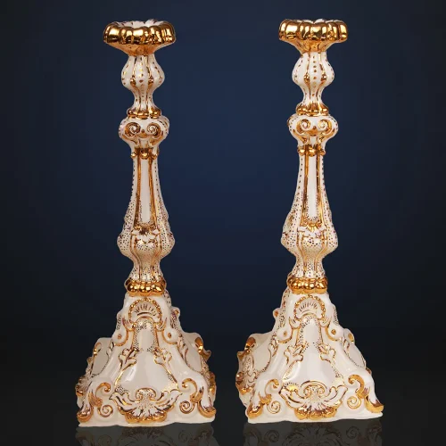 Candlesticks in White
