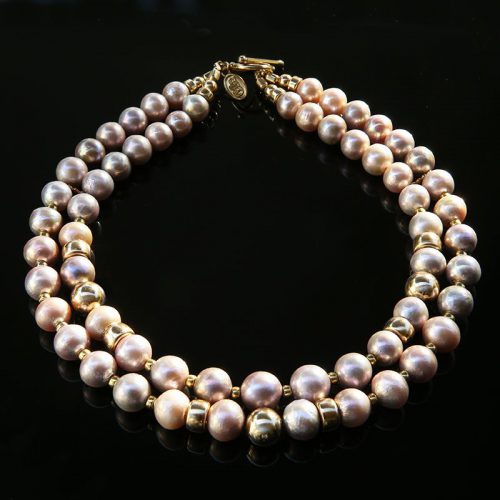 Pink water pearls necklace