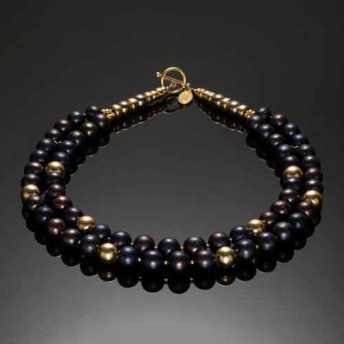 Black water pearls necklace