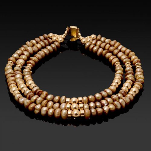 Golden water pearls necklace