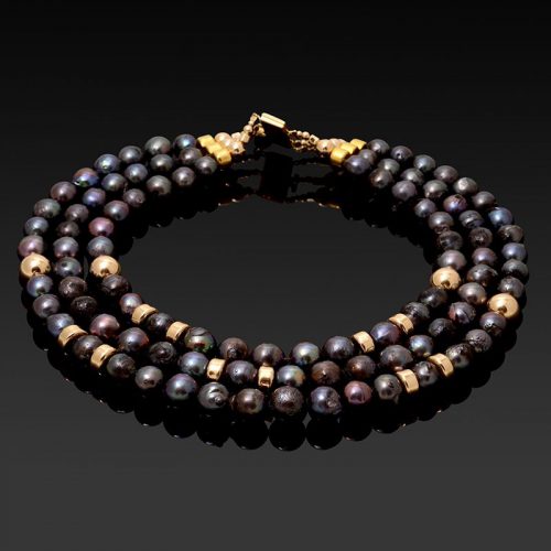 Black water pearls necklace